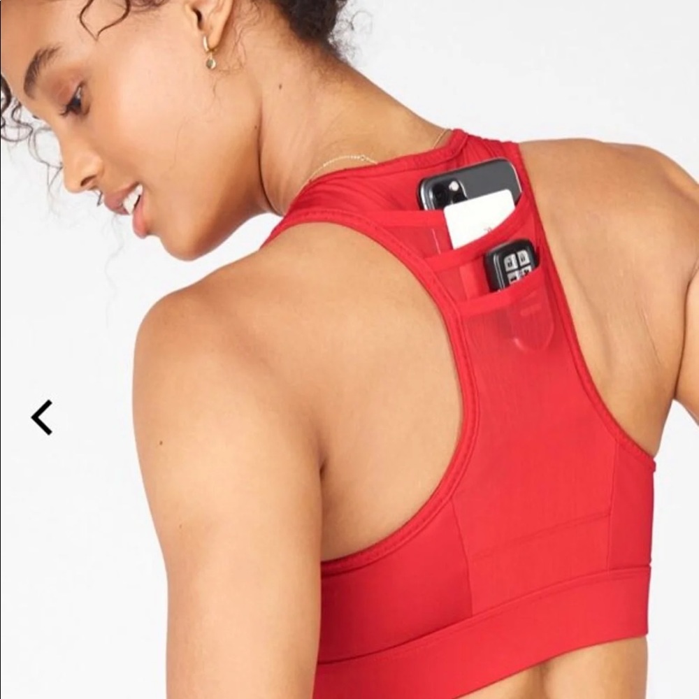 Fabletics Trinity High Impact Sports Bra - Red - Small